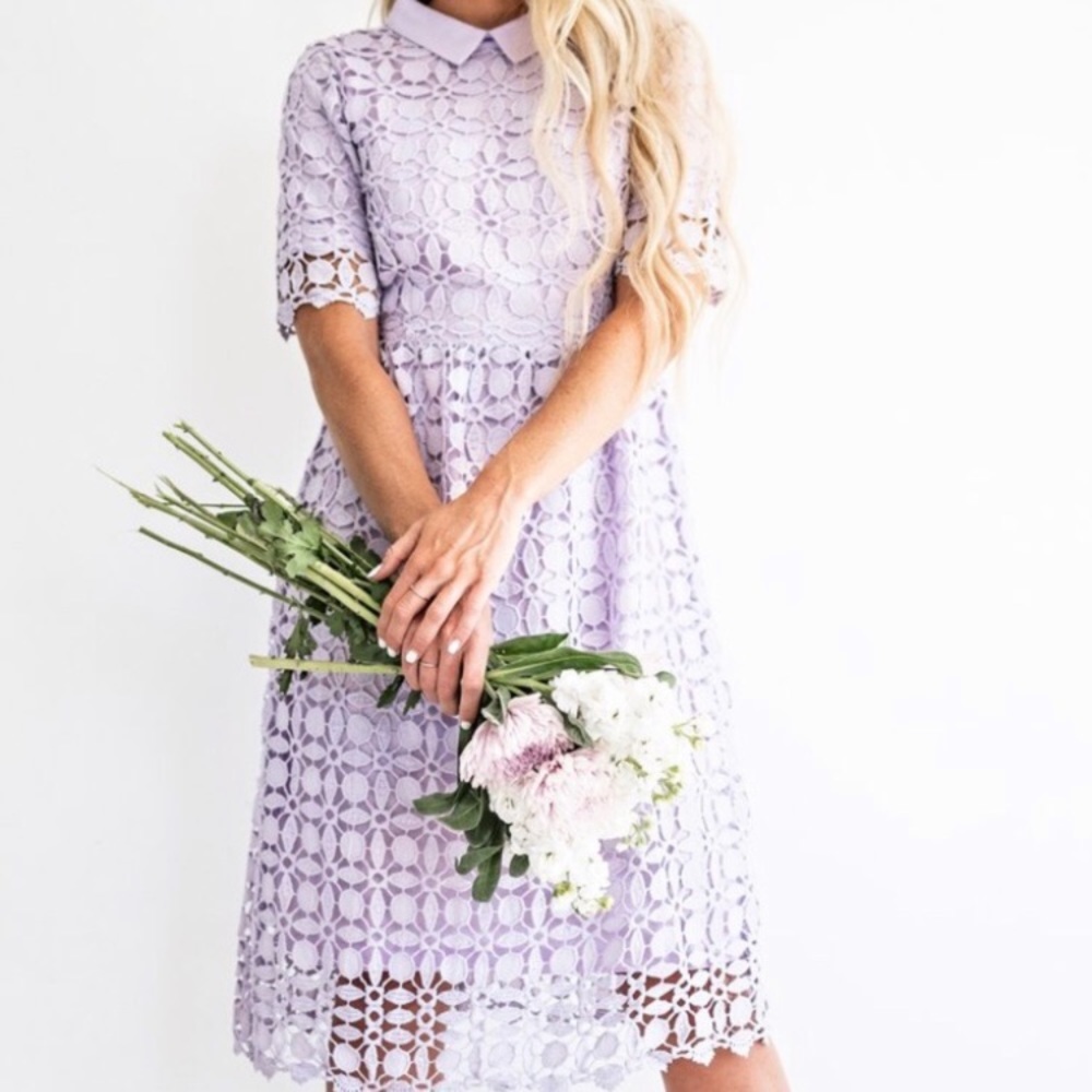 Never worn. Midi Lavender dress.